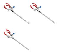 HWIREUIGT 3X Lab Clamp 28cm 3 Prong Finger Style Rubber-Coated Head Laboratory Clamp Multifunctional Condenser Beaker