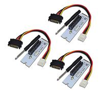 HWIREUIGT 3X NGFF M.2 to PCI-E 4X Riser Card M2 Key M to PCIe X4 Adapter with LED Voltage Indicator for ETH Mining