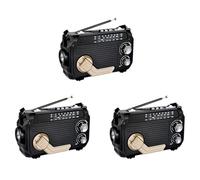 HWIREUIGT 3X Radio Hand Crank Power Generation Solar Charging Three-Band Bluetooth Card MP3 Multifunction Play Radio