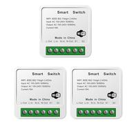 HWIREUIGT 3X Tuya 16A MINI WiFi Switch DIY 1-Way Remote Control Timer Relay Automation for Smart Life Work