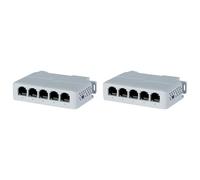 HWIREUIGT 5 Port 10/100Mbps POE Extender 1 in 4 Out Network Switch Repeater Support IEEE802.3af/At/Bt for PoE Switch NVR IPC 2Pcs