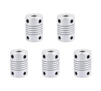 HWIREUIGT 5pcs 6mm to 8mm Shaft Coupling 25mm Length 18mm Diameter Stepper Motor Coupler Aluminum Alloy Joint Connector