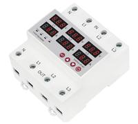 HWIREUIGT Automatic Reset Function Three Phase Adjustable Over and Under Voltage Protector Relay with Current Protection 63A