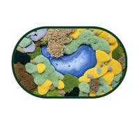 HWIREUIGT Bathroom Carpet, Quick-Drying Non-Slip Bathroom Mat, Printed Fiber Carpet Door Mat, Bathroom Decoration 50 X 80cm