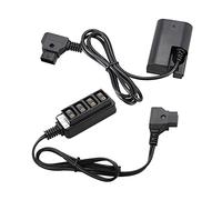 HWIREUIGT Male D-Tap B Type Power Dtap Tap to 4 Female P-Tap Ptap Adapter with D-Tap to Lp-E6 Fully Decoded Dummy Battery Adapter