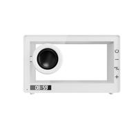 HWIREUIGT Portable Retro Bluetooth Speaker Clock Wireless HiFi Transparent Soundbar with RGB Light TF Card Audio Music Player A E