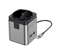 HWIREUIGT USB-C HUB 7 in 1 Type-C Docking Station with USB3.0 USB2.0 Ports HD 4K@ 30Hz Magnetic Wireless Charging Stand 15W PD100W Charger