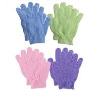 HWJAHQ 4 Pair Shower Bath Gloves Exfoliating Wash Skin Spa Massage Body Scrubber Cleaner