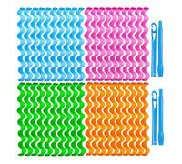 HWJAHQ 40 Pieces Heatless Waves Hair Curler, No Heat Damage Wavy Curlers with 2 Sets of Styling Hooks, Curls