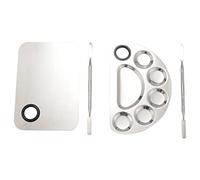 HWJAHQ Makeup Mixing Palette Stainless Steel Cosmetic Professional Nail-Art with Spatula Tool