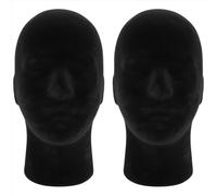 HWJAHQ Polystyrene Black Foam Men Model Mannequin Dummy Stand Shop Display Hat, 2 x BLACK
