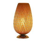 HWJF Retro Style Lantern Table Lamp, Bamboo Lampshade, Bedroom Living Room Desk Lamp Bedside Lamp Teahouse Dining Room Bamboo Lamp, E27