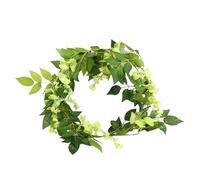 HWJFDC Artificial Flowers 2m Artificial Flowers Silk Wisteria Garland Vine Rattan Hanging Flower For Home Garden Outdoor Wedding Arch Floral Decor(Green)