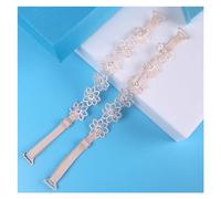 HWJFDC Bra Straps Invisible Shoulder Strap With Beads Korean Style Mesh Flower Pearl Bra Strap Non-Slip Underwear Elastic Straps Bra Accessory(Nude nylon strap)