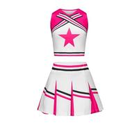 HWJFDC Cheerleader Outfit Cheerleading Costume Women Girls Competition Red Cheerleaders School Team Uniform Class Suit For Child Dancing Costumes(Rose Red,XL)
