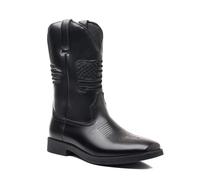HWJFDC Cowboy Boots Men Men's Boots Comfortable Pointed High-leg Embroidered Retro Wide-toe Cowboy Plus Size 48 Motorcycle(Black,43)