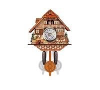 HWJFDC Cuckoo Clock Cuckoo Wall Clock Cuckoo Wood Pendulum Swinging Bird Decorative Hanging Time Alarm Clock Living Room Home Decora(11)