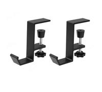 HWJFDC Headphone Holder 1-2pcs Adjustable Desk Edge Hook Without Punching Office Desktop Hanging Bag Backpack Headphone(2PCS)