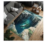 HWJFDC Optical Illusion Rug Forgotten Ship Carpet Under 3D Earth Cracks Ancient and Broken Anti Slip Floor Mat Home Decoration(Color6,160x200cm63x79in)