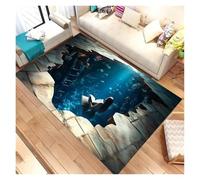 HWJFDC Optical Illusion Rug Forgotten Ship Carpet Under 3D Earth Cracks Ancient and Broken Anti Slip Floor Mat Home Decoration(Color3,80x120cm31x47in)
