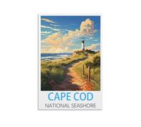 HWJJUII Cape Cod National Seashore Vintage Travel Poster 12x18inch(30x45cm) Canvas Wall Posters And Art Picture Print Modern Family Bedroom Decor Posters