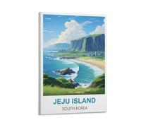 HWJJUII Jeju Island Vintage Travel Posters 08x12inch(20x30cm) Canvas Wall Posters And Art Picture Print Modern Family Bedroom Decor Posters