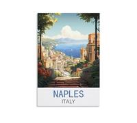 HWJJUII Naples Italy Vintage Travel Poster 08x12inch(20x30cm) Canvas Wall Posters And Art Picture Print Modern Family Bedroom Decor Posters