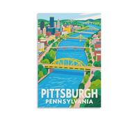 HWJJUII Pittsburgh Pennsylvania Vintage Travel Poster 08x12inch(20x30cm) Canvas Art Poster And Wall Art Picture Print Bedroom Decor