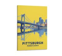 HWJJUII Pittsburgh Pennsylvania Vintage Travel Posters 16x24inch(40x60cm) Canvas Art Poster And Wall Art Picture Print Bedroom Decor