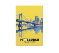 HWJJUII Pittsburgh Pennsylvania Vintage Travel Posters 16x24inch(40x60cm) Canvas Art Poster And Wall Art Picture Print Bedroom Decor