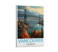 HWJJUII Vancouver Canada Vintage Travel Posters 12x18inch(30x45cm) Canvas Wall Posters And Art Picture Print Modern Family Bedroom Decor Posters