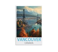 HWJJUII Vancouver Canada Vintage Travel Posters 12x18inch(30x45cm) Canvas Wall Posters And Art Picture Print Modern Family Bedroom Decor Posters