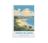 HWJJUII Virgin Islands National Park Vintage Travel Poster 24x36inch(60x90cm) Canvas Art Poster And Wall Art Picture Print Bedroom Decor
