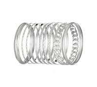 HWJQ Layered Gold Cuff Bangle Bracelets Stackable Indian Thin Round Bangle Bracelet for Women Minimalist Simple Stack Bracelet Trendy Jewelry Gifts, Middle, Zinc, no gemstone