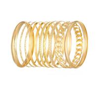 HWJQ Layered Gold Cuff Bangle Bracelets Stackable Indian Thin Round Bangle Bracelet for Women Minimalist Simple Stack Bracelet Trendy Jewelry Gifts, Middle, Zinc, no gemstone