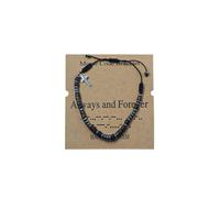 HWJQ Morse Code Bracelets for Women Men Inspirational Cross Bracelets Adjustable Beaded Bracelet Statement Jewelry Gift, 1, Zinc, no gemstone