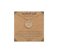 HWJQ Mustard Seed Pendant Necklace Stainless Steel Cross Mustard Seed Necklace Religious Inspirational Jewelry for Women Men, Stainless Steel, No Gemstone
