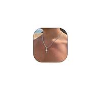 HWJQ Stainless Steel Cross Necklace Gold Plated Cross Pendant Necklace Inspirational Faith Crosses Jewelry for Women Jewelry, Middle, Zinc, No Gemstone