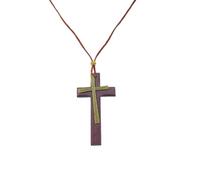 HWJQ Wooden Cross Necklaces for Women Men Leather Rope Cross Necklace Large Wood Crosses Pendant Necklace Religious Jewelry Gifts Christian Faith, Middle, Wood, No Gemstone