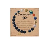 HWJQ Zodiac Bracelet for Women Men 12 Constellations Crystal Stone Bracelet Solar System Beaded Bracelet Astronomy Gifts Bangle for Friend, 1, Zinc, no gemstone