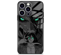 HWLHJJ Eren Yeager and Attack Titan Unique Print Artistic Anime Glass Phone Case for Manga Lovers for iPhone 11