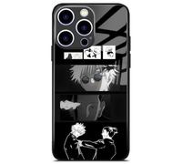 HWLHJJ Satoru-Gojo and Suguru-Geto Fashion Anime Glass Phone Case, Manga Art Pattern Protective for iPhone 15 Pro