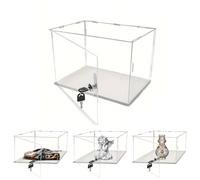 HWLL Acrylic Display Case Acrylic Showcase with Lock & Key, 4"-16" Retail Display Cabinet Safe Storage, Dustproof Protection Box for Collectibles Sculpture Model Cars(20cm(8") x20cm(8") x15cm(6"))