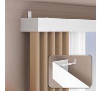 HWLL Curtain Track Box Curtain Pelmet Panel without Tracks Decorative, Room Divider Curtain Box Cornice Baffle Brackets, Bay Window Balcony Curtain Track Pole Cover(Wall Mount,1.2m/3.9ft)