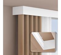 HWLL Curtain Track Box Curtain Pelmet Panel without Tracks Decorative, Room Divider Curtain Box Cornice Baffle Brackets, Bay Window Balcony Curtain Track Pole Cover(Ceiling Mount,1.8m/5.9ft)