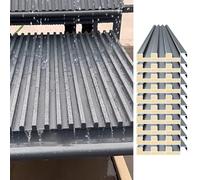 HWLL Roofing Sheets 10 Pcs Waterproof Corrugated Roofing Panels, 10 12 16 Ft Long Side Panel Roofing Tiles, Cladding Metal Windproof Board for Pergola Garages Shed(L-3m/9.8ft)