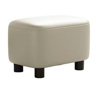 HWLYJQSNL Multi-Piece Table Ottoman Stool Set Modern Bedroom Living Room with Soft Padded Seat Leather Step Footrest Small Shoe-Changing Foot Stool Ottoman under Desk Solid Wood Footrest,White,1pcs
