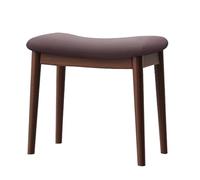 HWLYJQSNL Saddle Cushion Vanity Stool Chair,Solid Wood Vanity Stool for Upholstered 17In Modern Ottoman Compact Makeup Chair Versatile And Comfy Dressing Stool for Bedroom, Entryway, Home,Brown