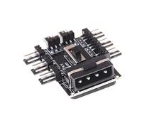 Hwmsza 1 To 8 Way Splitter Cooler Cooling Fan Hub 3pin 12V Power Socket PCB Adapter 2 Level Speed Control PC Computer IDE Molex