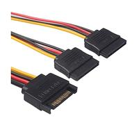 Hwmsza 15Pin Male To 2 15Pin Female Power Cable Compatible With HDD Hard Disk Drive HDD Splitter Connector 1 To 2 Extension Cable